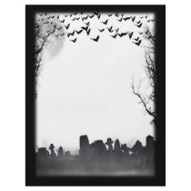 Halloween Graveyard Scene Silhouette Flyer