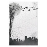 Halloween Graveyard Scene Silhouette stationery