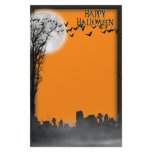 Halloween Graveyard Scene Silhouette stationery