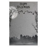 Halloween Graveyard Scene Silhouette stationery