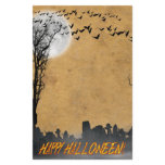 Halloween Graveyard Scene Silhouette stationery