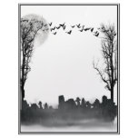 Halloween Graveyard Silhouette Letterhead