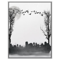 Halloween Graveyard Silhouette Letterhead