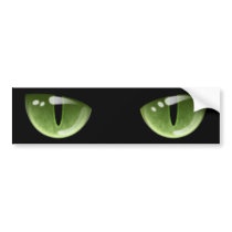 Halloween Green Cat Eyes Bumper Sticker