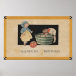 Halloween GreetingBobbing for Apples Poster