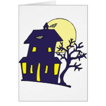 Halloween Haunted House Greeting Cards