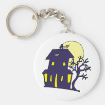 Halloween Haunted House Key Chain