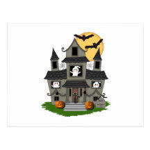Halloween Haunted House Postcards
