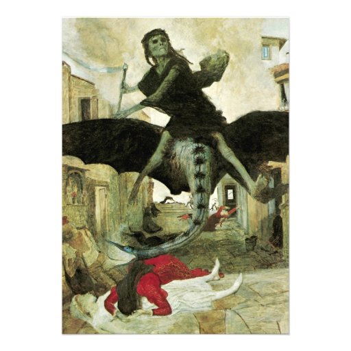 Halloween Invitation The Plague by Arnold Bocklin
