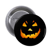 Halloween: Jack-o-Lantern Face: Pinback Button