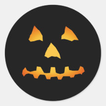 Halloween: Jack-o-Lantern Face: Round Sticker