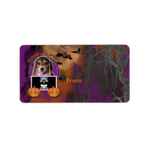 Halloween - Just a Lil Spooky - Beagle Personalized Address Label