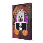 Halloween - Just a Lil Spooky - Cairn - Teddy Bear Gallery Wrapped Canvas