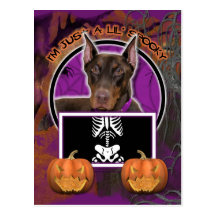 Halloween - Just a Lil Spooky - Doberman - Rocky Post Card