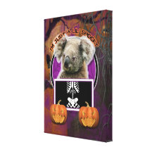 Halloween - Just a Lil Spooky - Koala Stretched Canvas Print
