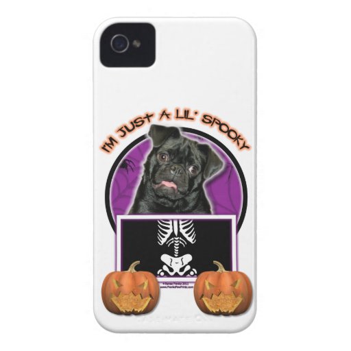 Halloween - Just a Lil Spooky - Pug - Ruffy iPhone 4 Covers