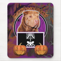 Halloween - Just a Lil Spooky - Shar Pei - Lucky Mouse Pads