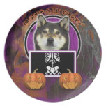 Halloween - Just a Lil Spooky - Shiba Inu - Yasha Dinner Plates