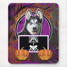 Halloween - Just a Lil Spooky - Siberian Husky Mouse Pads