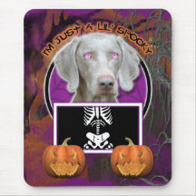 Halloween - Just a Lil Spooky - Weimaraner Mousepads