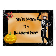 Halloween kids Fractal Invitation template Card
