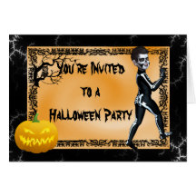Halloween kids Fractal Invitation template Greeting Card