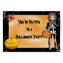 Halloween kids Fractal Invitation template Card