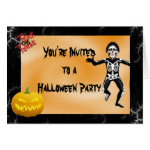 Halloween kids Fractal Invitation template Greeting Card