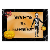 Halloween kids Fractal Invitation template Greeting Card