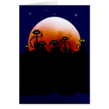 Halloween Kitties and Halloween Moon Card