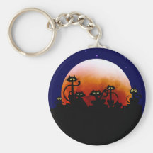 Halloween Kitties and Halloween Moon Keychain