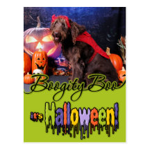 Halloween - LabraDoodle - Max Post Card