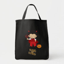Halloween Little Devil & Candypail Tote Bag
