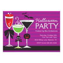 Halloween Martini Dinner Party Invitation