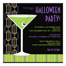 Halloween Martini Eyeball Cocktail Party Custom Invitations