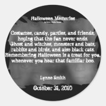 Halloween Memories Sticker, Personalize