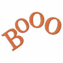 Halloween Orange Booo Design Embroidered Shirt