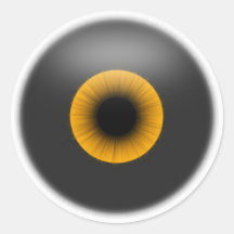 Halloween Orange Eye Eyeball Sticker Tag