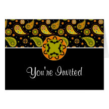 Halloween Paisley Invitation Cards