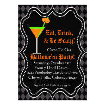Halloween Party Invitation - Eat Drink & Be Scary