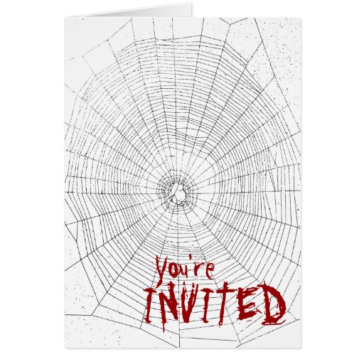 Halloween Party Invitation, Spiderweb Background Greeting Cards