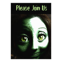 Halloween Party Invite with Teen Zombie Girl