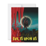 "Halloween party" scary black cat moon invitations