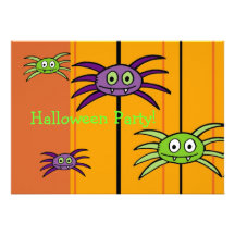 Halloween Party Spiders Invitation