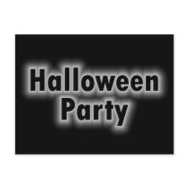 Halloween Party White Glow Post Card
