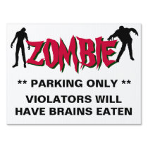 Halloween Party Zombie Parking Sign yard signs