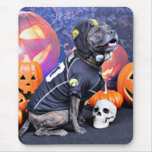 Halloween - Pitbull - Marley Mousepads