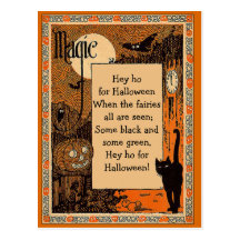 Halloween Poem Card with Customizable Text Postcards