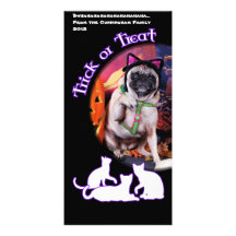 Halloween - Pug - Lily Lou Photo Greeting Card