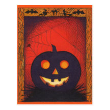 Halloween Pumpkin Collage Postcard